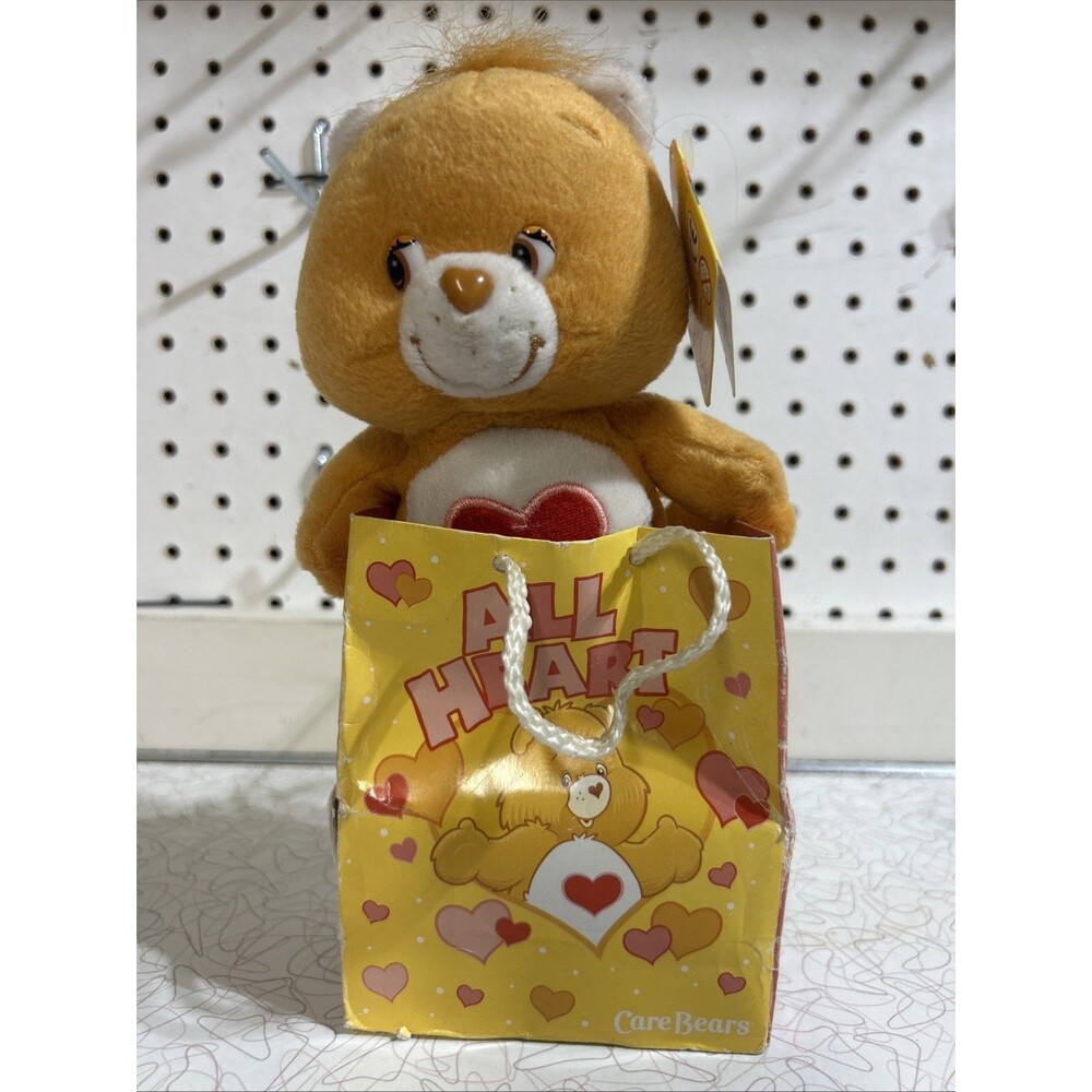 2004 Care Bear Tenderheart Bear 7" Plush Bear in Gift Bag